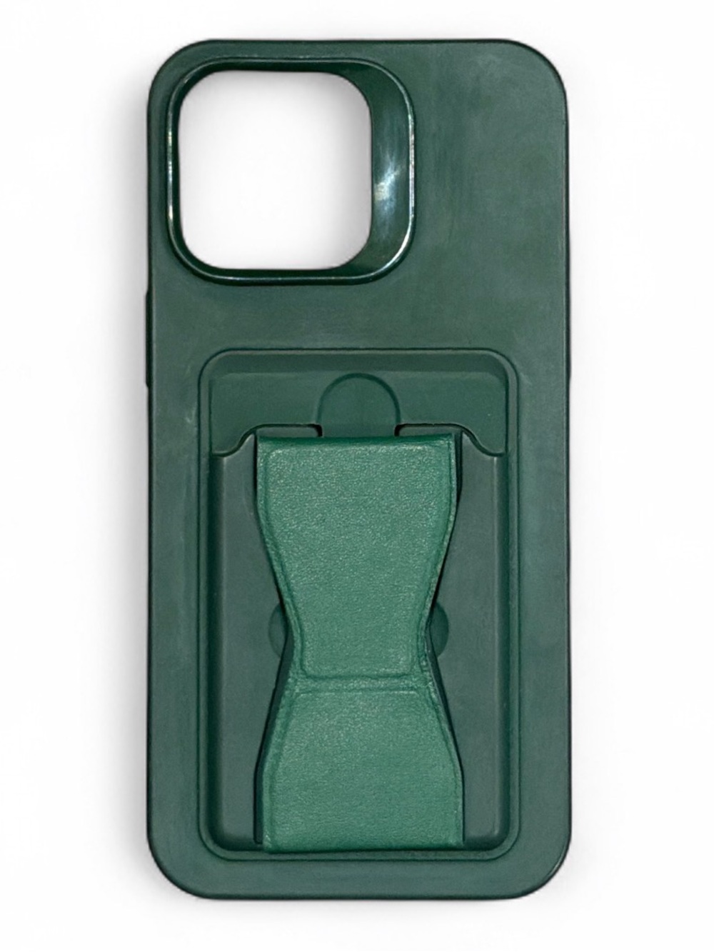 iPhone 14 Pro Max Green Phone Case with Card Holder & Built-In Stand